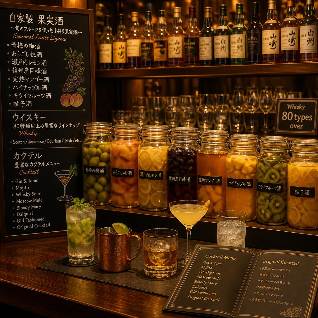 自家製果実酒と多彩なカクテル