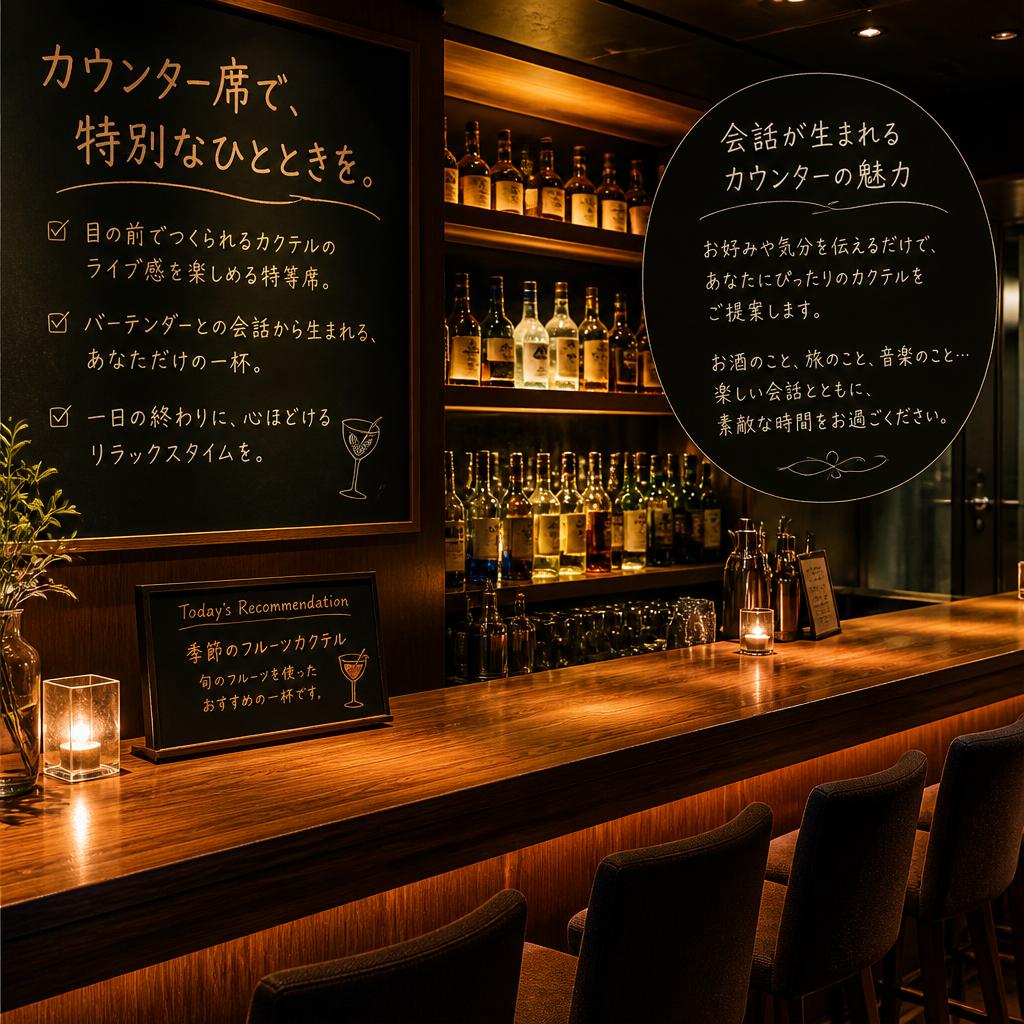 落ち着いたカウンター席の魅力